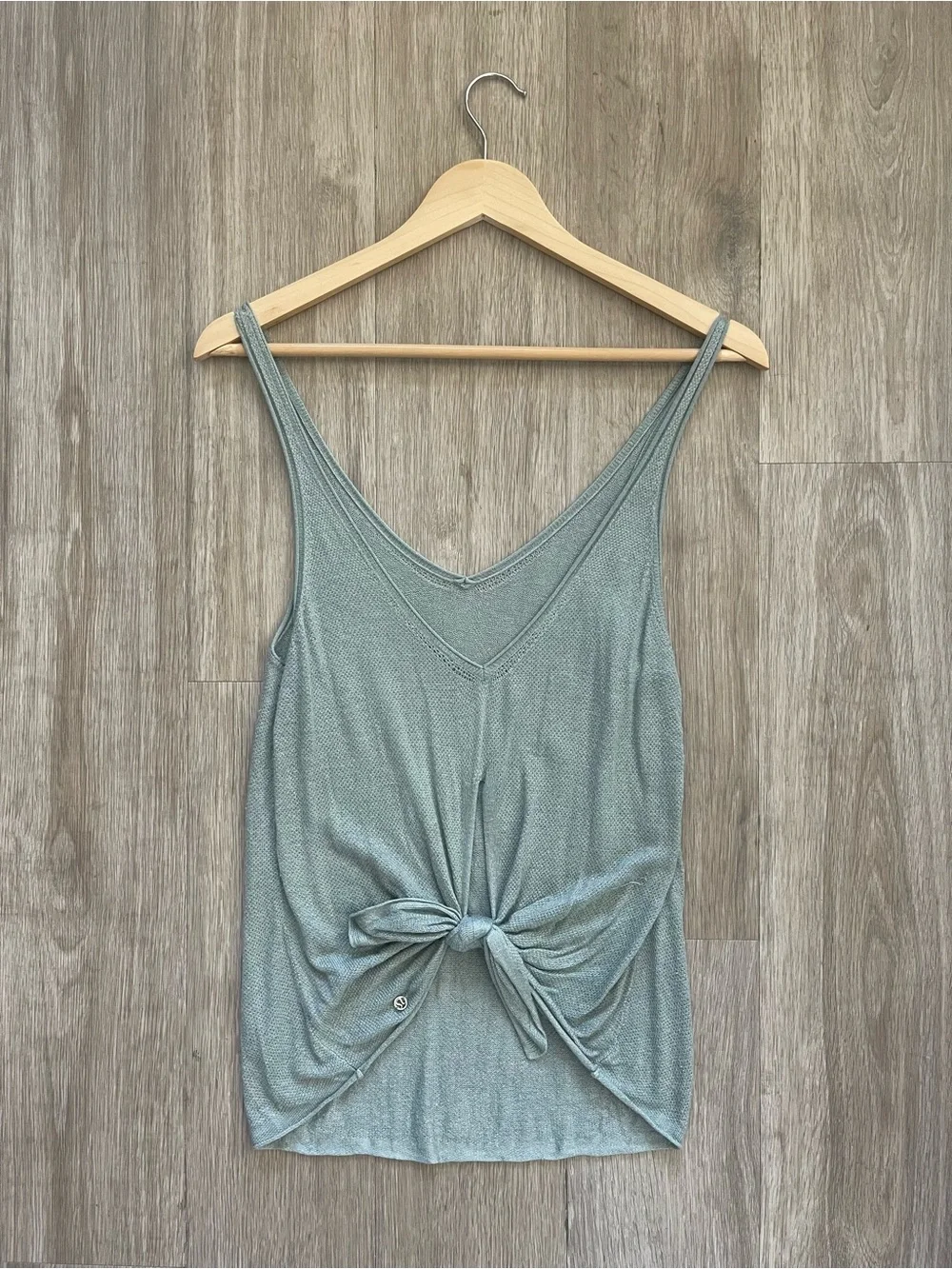 Lululemon x Taryn Toomey Sage Green Tie Front Tank Top Size M